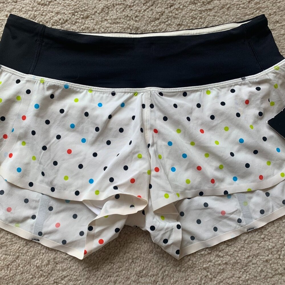 Lululemon Women's Run: Speed Short, Seawheeze Wheezy Dot Multi Black, size 4 NWT